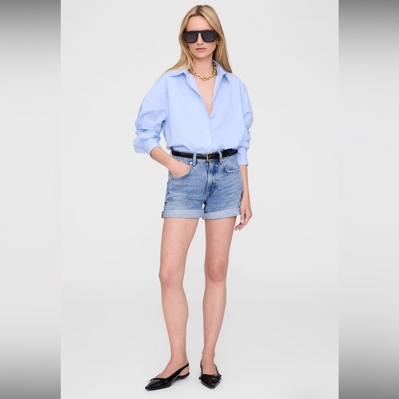 ANINE BING Heath Summer Blue Denim Short 29 - Picture 3 of 13